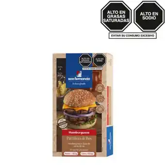 San Fernando Hamburguesa parrillera de res x 4 und oferta