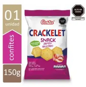 Freshmart Galletas saladas sabor jamón ahumado crackelet snack - bolsa 150gr - unidad oferta