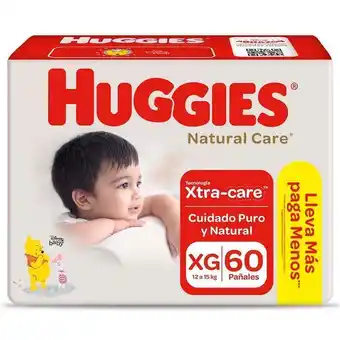 Tottus Pañales huggies natural care xg 60 unid oferta