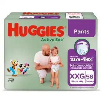 InkaFarma Pañales huggies active sec pants talla xxg - paquete 58 un oferta