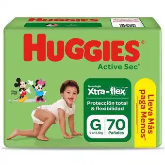 Tottus Pañales huggies active sec xtra-flex g 70 unid oferta