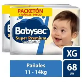 Freshmart Pack x2 pañal babysec super premium pack xg x 68 un - unidad oferta
