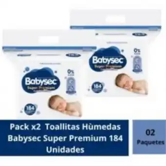 Freshmart Pack x2 toallitas húmedas babysec super premium 184 und - pack oferta