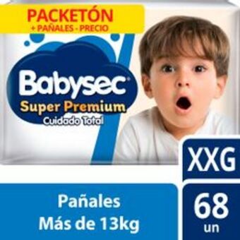 Metro Pañales para bebé babysec super premium talla xxg 68un oferta