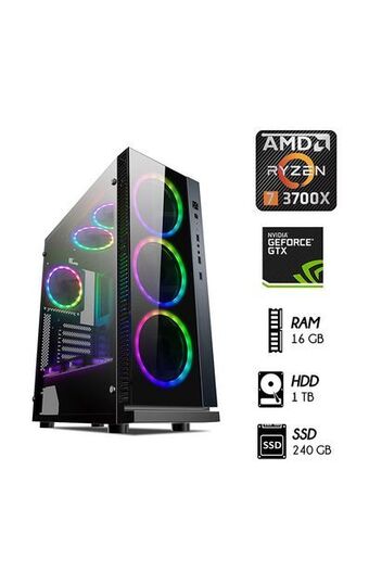 Tiendas EFE Pc gamer ryzen 7-5700x 3.4ghz 16gb 1tb ssd 240gb video gtx 1650 4gb case 600w led oferta