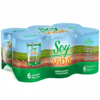 Vivanda Bebida de soya soy vida lata 395g paquete 6un oferta