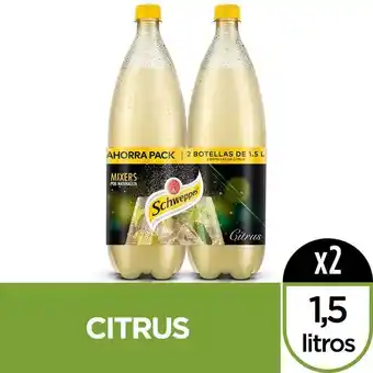 Vivanda Ginger ale schweppes citrus botella 1.5l paquete 2un oferta