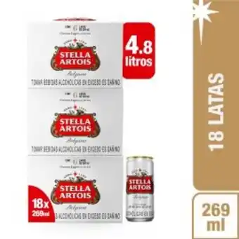 Freshmart Pack x3 cerveza stella artois 6pack - lata 269 ml - unidad oferta