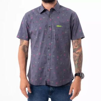 Gzuck Camisa tafeta stretch grafwet m/corta oferta