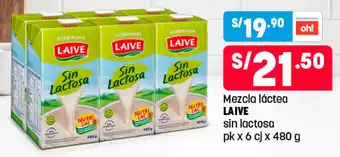 Plaza Vea Laive Mezcla láctea sin lactosa 6cjx480g oferta