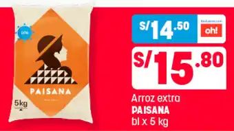 Plaza Vea Paisana Arroz extra blx5kg oferta