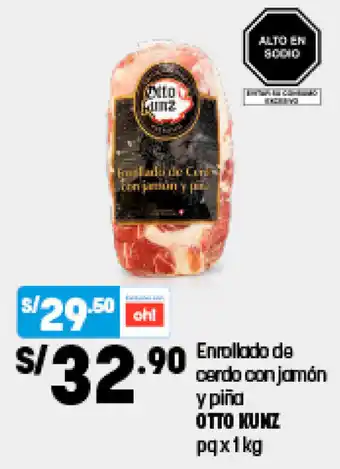 Plaza Vea Otto Kukz Enrollado de cerdo con jamon 1kg oferta