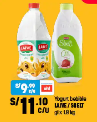 Plaza Vea Laive/Sbelt Yogurt Bebible 1.8kg oferta