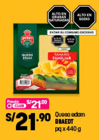 Plaza Vea Braedt Queso Edam 440g oferta