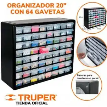 Linio Organizador 64 gavetas 20" truper oferta