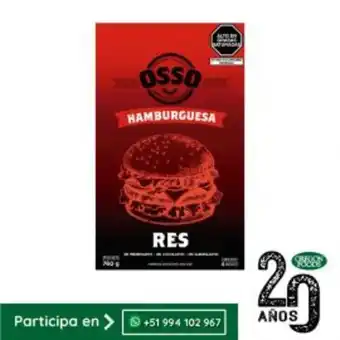 Freshmart Hamburguesa de res osso - envase 760gr - unidad oferta