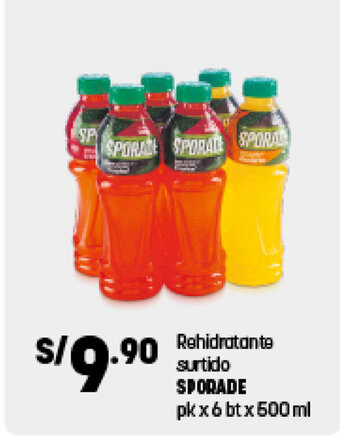 Plaza Vea Rehidratante surtido SPORADE pk x 6 bt x 500 ml oferta