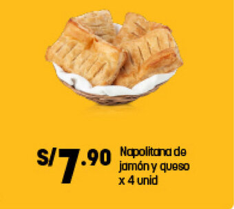 Plaza Vea Napolitana de jamon y queso x 4 unid oferta