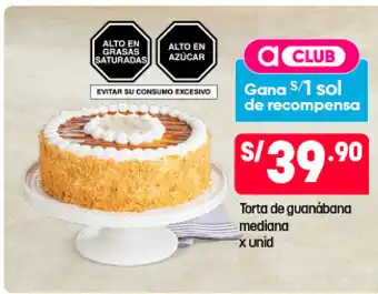Plaza Vea Torta de guanabana mediana x unid oferta