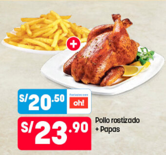 Plaza Vea Pollo rostizado + Papas oferta