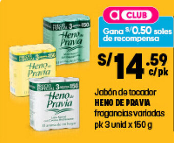 Plaza Vea Jabon de tocador HENO DE PRAVIA fragancias variadas pk 3 unid x 150g oferta