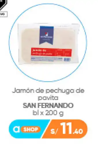 Plaza Vea Jamon de pechuga de pavita SAN FERNANDO bl x 200g oferta