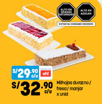 Plaza Vea Milhojas durazno / fresa / manjar x unid oferta