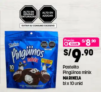 Plaza Vea Pastelito Pinguinos minix MARINELA bl x 10 unid oferta