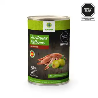 Tottus Aceitunas rellenas anchoa tottus 350 g oferta