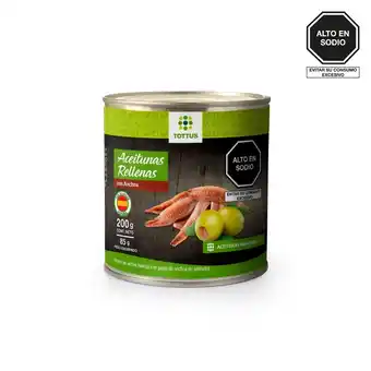 Tottus Aceitunas rellenas anchoa tottus 200 g oferta