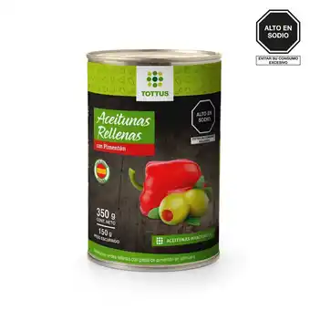Tottus Aceitunas rellenas pimiento tottus 350 g oferta
