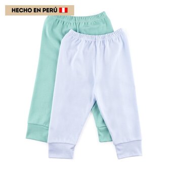 Tottus Packx2 pantalon color entero algodón bebe oferta