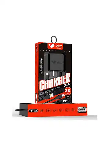 Tiendas EFE Cargador + cable usb vex tipo c 3.1a negro oferta