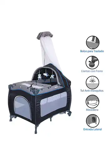 Tiendas EFE Cuna corral mecedora sally 716 azul oferta
