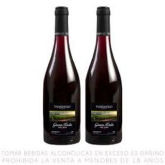 Metro Pack x2 vino tinto malbec tabernero gran tinto botella 750ml oferta