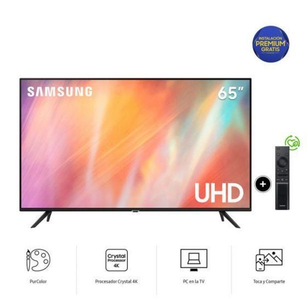 Hiraoka Tv samsung led 4k uhd smart 65" un65au7090gxpe (2021) oferta