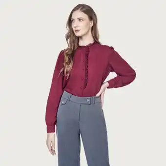 Fina Perú Blusa coraline burgundy oferta