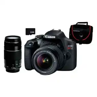 Hiraoka Cámara digital canon eos rebel t7 18-55is + 75-300+mal+tarj oferta