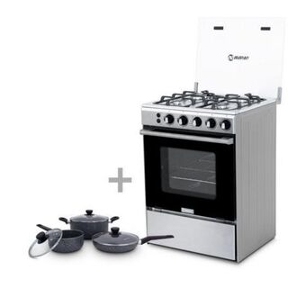 Hiraoka Cocina a glp miray olmo plus 4 hornillas + juego de ollas miray jom-062 oferta