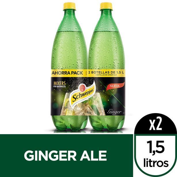 Vivanda Gaseosa schweppes ginger ale botella 1.5l paquete 2un oferta