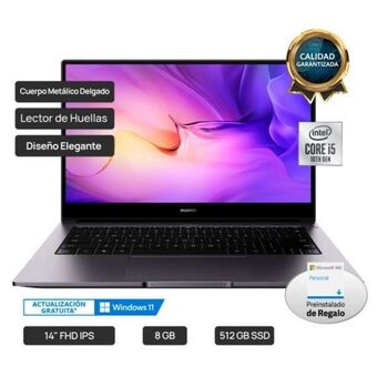 Hiraoka Laptop huawei matebook d14 14" fhd ips i5-10210u 512gb ssd 8gb ram windows home + gratis: 1 año de office 365 preinstalado oferta