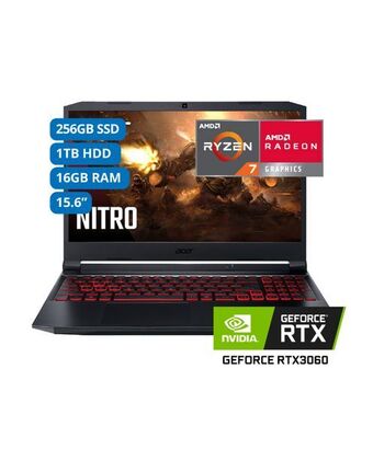 Tiendas EFE Laptop acer an515-45-r4r6 15.6' amd ryzen 7 16gb 256 gb ssd + 1tb oferta