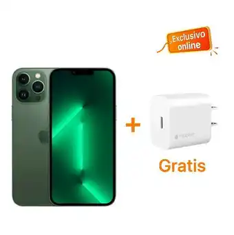 iShop Iphone 13 pro max verde 256+ cargador de pared mophie usb-c 18w - blanco oferta