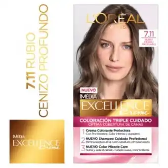 Mifarma Tinte para cabello excellence #7.11 rubio cenizo profundo - kit 1 un oferta