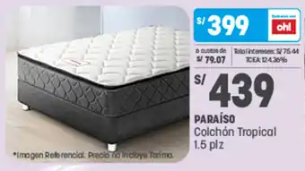 Plaza Vea Paraíso Colchón Tropical 1.5 plz oferta