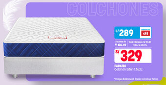 Plaza Vea Paraíso Colchón Edén 1.5 plz oferta