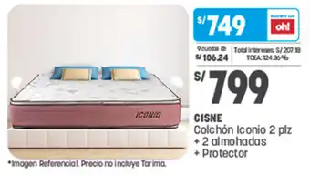 Cisne Colchón Iconio 2 plz +2 Almohadas +Protector