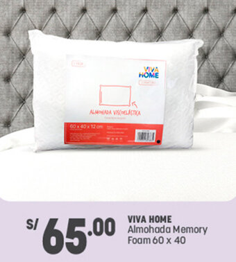 Plaza Vea Viva Home Almohada Memory Foam 60 x 40cm oferta
