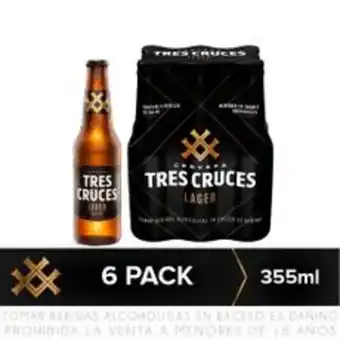 Metro Sixpack cerveza tres cruces botella 355ml oferta