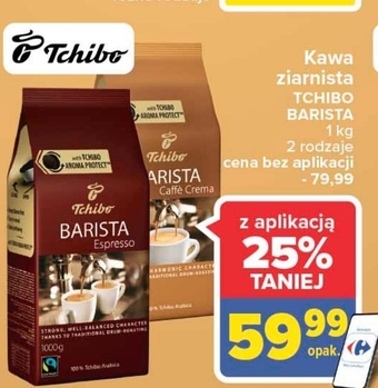 Carrefour Tchibo Barista Espresso Kawa palona ziarnista 1000 g oferta